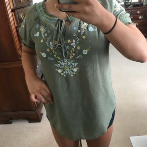 Army green blouse shirt